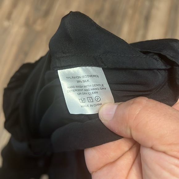 Marie Oliver Ferne Top | Black Ruffle Puff Sleeve Blouse | Silk Blend | Size S - Picture 7 of 9